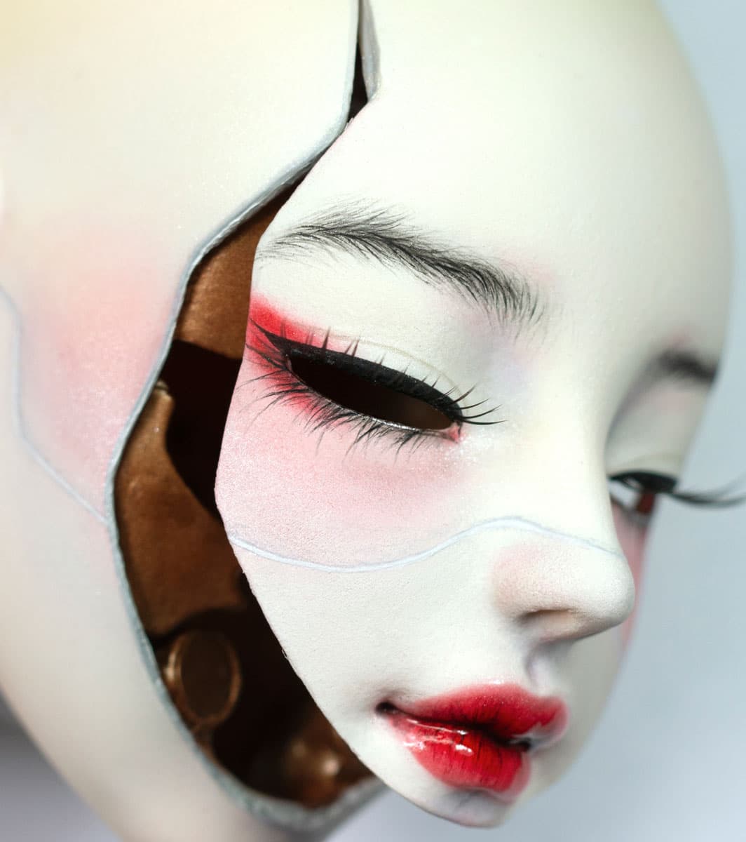 Makijaż w stylu fantasy - ball-jointed doll faceup by theugliestwife